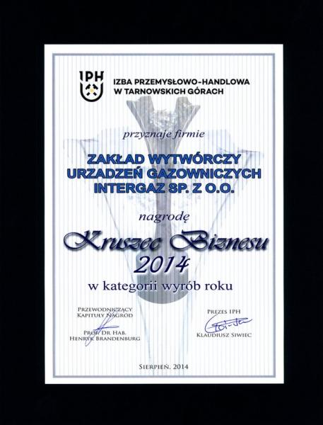 Kruszec Biznesu 2014 - Dyplom